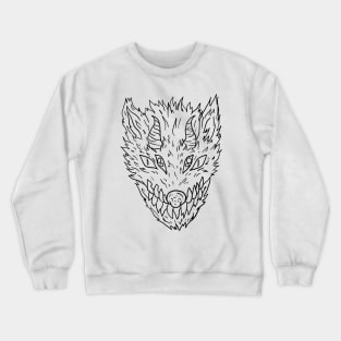 Scary Beast Monster Horror Black Lineart T-Shirt Crewneck Sweatshirt